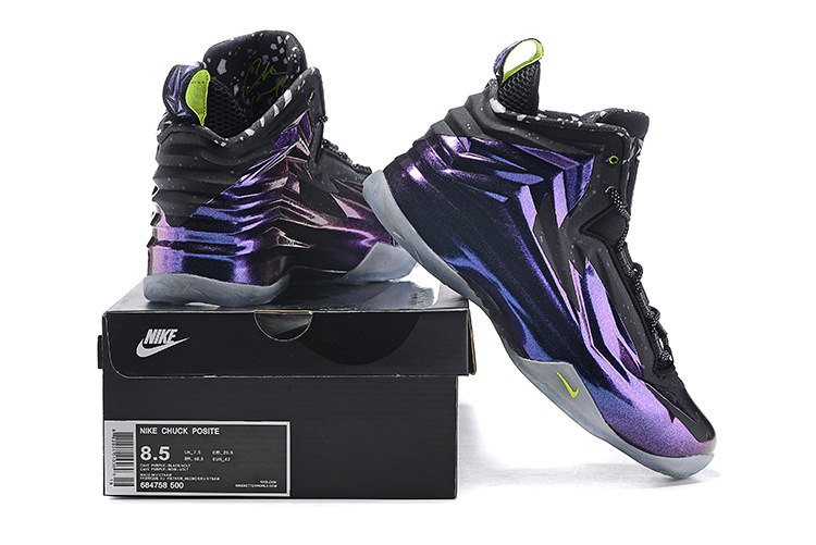 Nike Chuck Posite Purple Grey Fluorscent Basketball Shoes