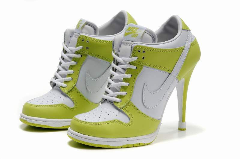 Nike Dunk High Heels Apple Green White - Click Image to Close