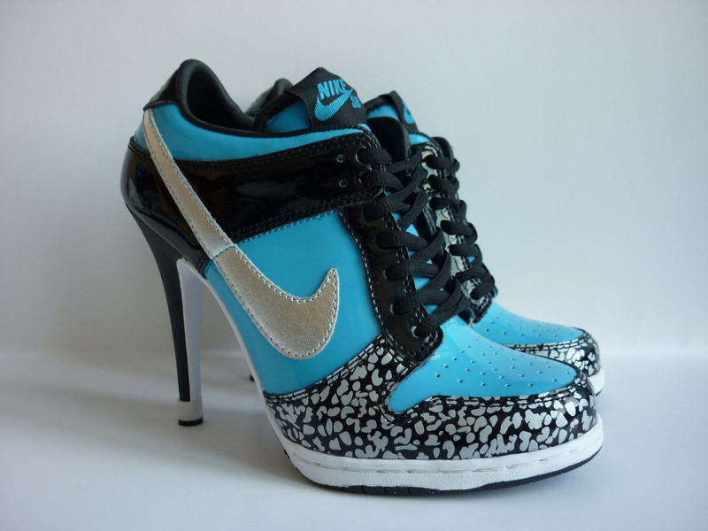 Nike Dunk High Heels Blue Black Siver Cement - Click Image to Close