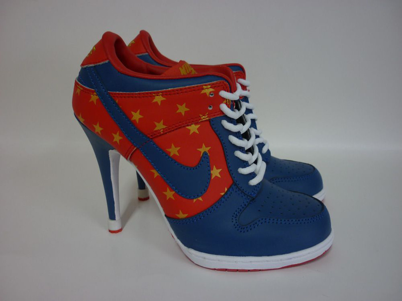 Nike Dunk High Heels Blue Red White