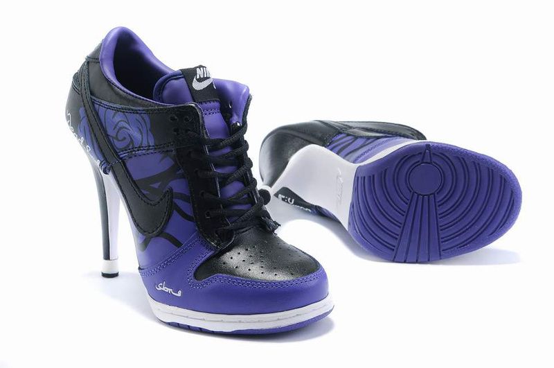 Nike Dunk High Heels Purple Black