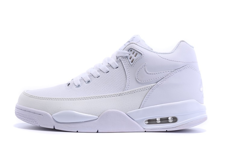 Nike Flight Squad All White Shoes - Click Image to Close
