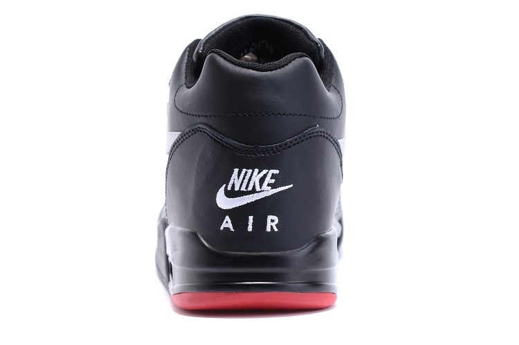Nike Flight Squad Black Red White Swoosh Shoes - Click Image to Close