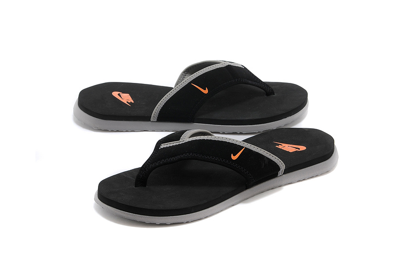 Nike Flip-flops Black Grey Orange Sandal - Click Image to Close