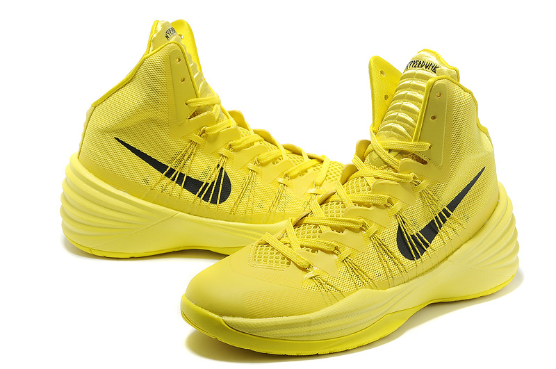 Nike Hyperdunk 2013 XDR Olympic Lebron All Yellow Black Logo Shoes - Click Image to Close