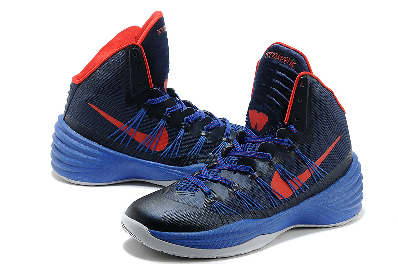 Nike Hyperdunk 2013 XDR Olympic Lebron Dark Blue Red Shoes - Click Image to Close