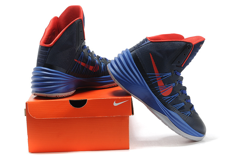 Nike Hyperdunk 2013 XDR Olympic Lebron Dark Blue Red Shoes - Click Image to Close