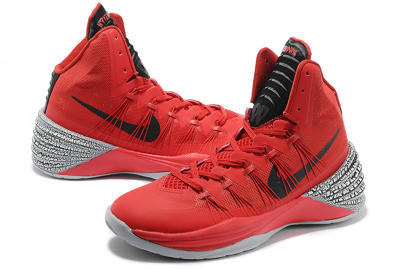 Nike Hyperdunk 2013 XDR Olympic Lebron Red Black Grey Shoes - Click Image to Close