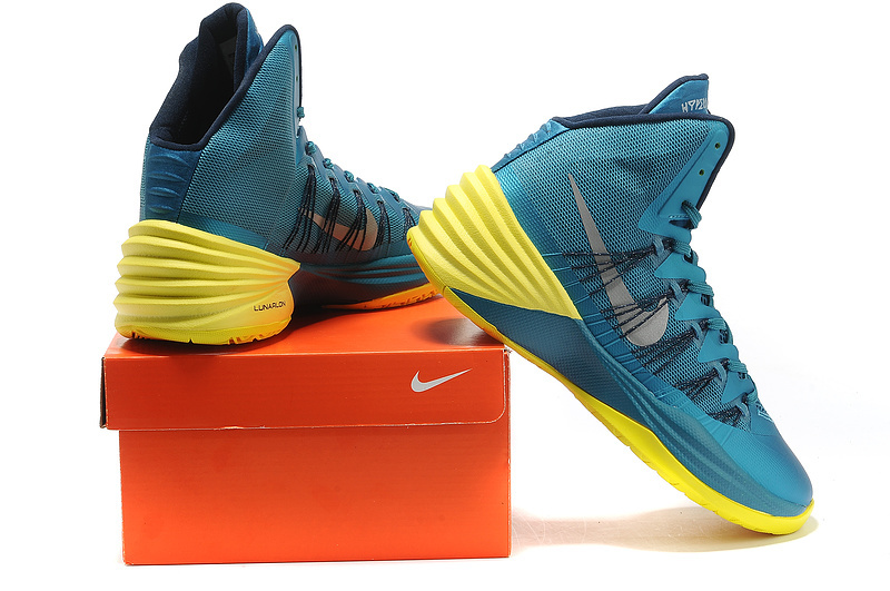Nike Hyperdunk 2013 XDR Olympic Lebron Shine Blue Yellow Shoes - Click Image to Close