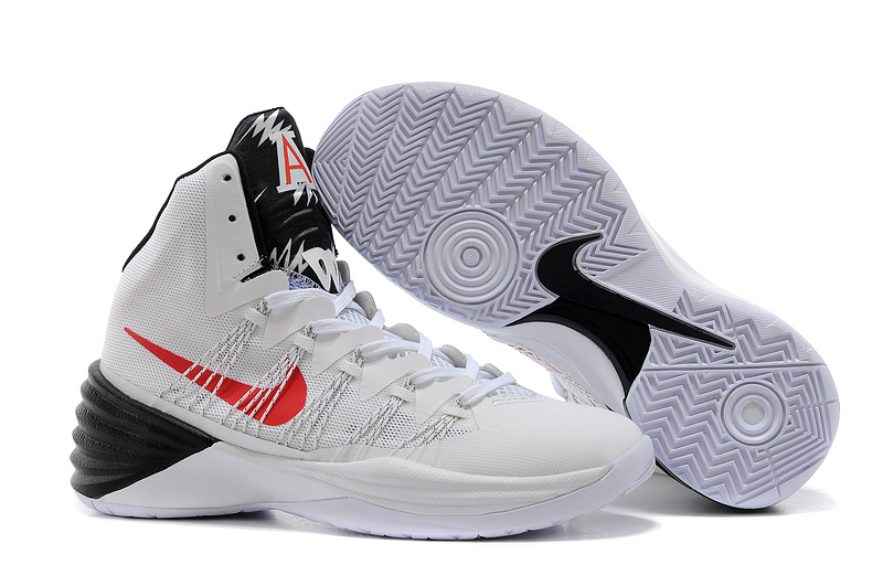 Nike Hyperdunk 2013 XDR White Black Red Swoosh Shoes