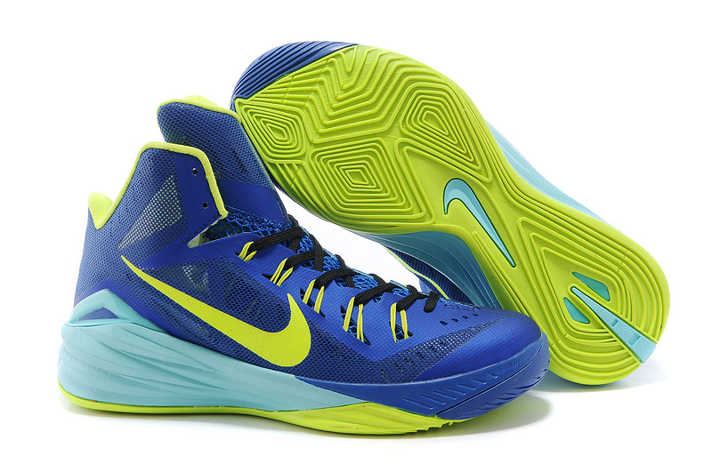 Nike Hyperdunk 2014 XDR Blue Fluorscent Green Shoes - Click Image to Close