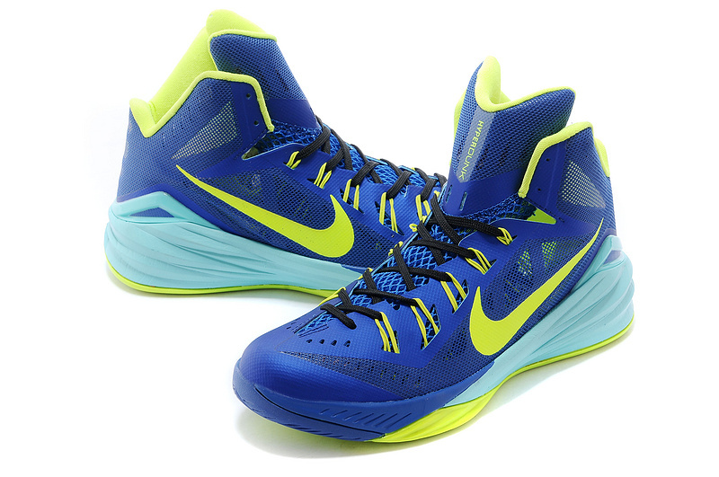 Nike Hyperdunk 2014 XDR Blue Fluorscent Green Shoes - Click Image to Close
