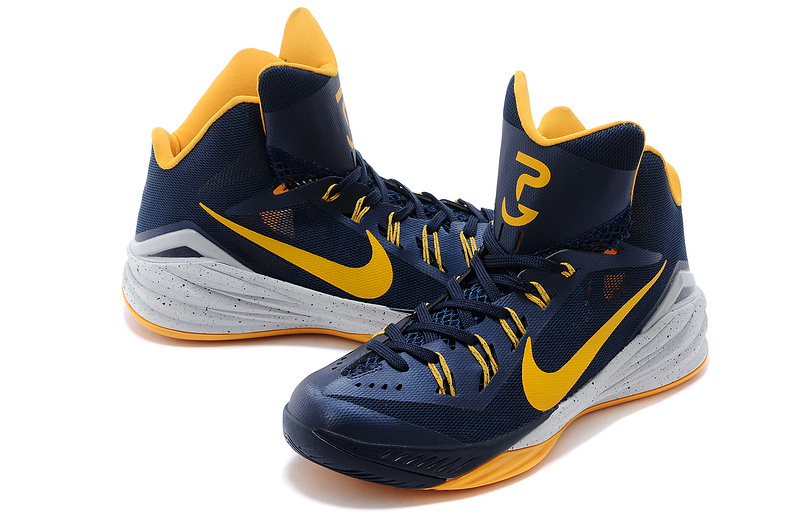 Nike Hyperdunk 2014 XDR Deep Blue Yellow White Shoes - Click Image to Close