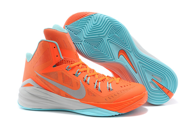 baby blue and orange nike shoes