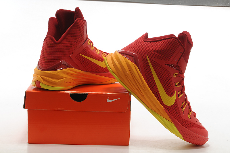 2014 Nike Hyperdunk XDR Basketball Shoes Red Yellow - Click Image to Close