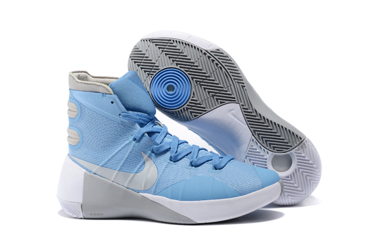 Nike Hyperdunk 2015 Baby Blue Grey White Basketball Shoes - Click Image to Close