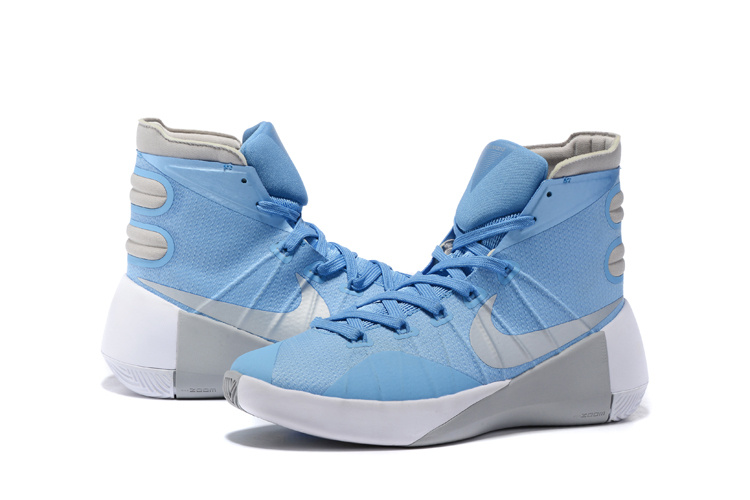 Nike Hyperdunk 2015 Baby Blue Grey White Basketball Shoes - Click Image to Close