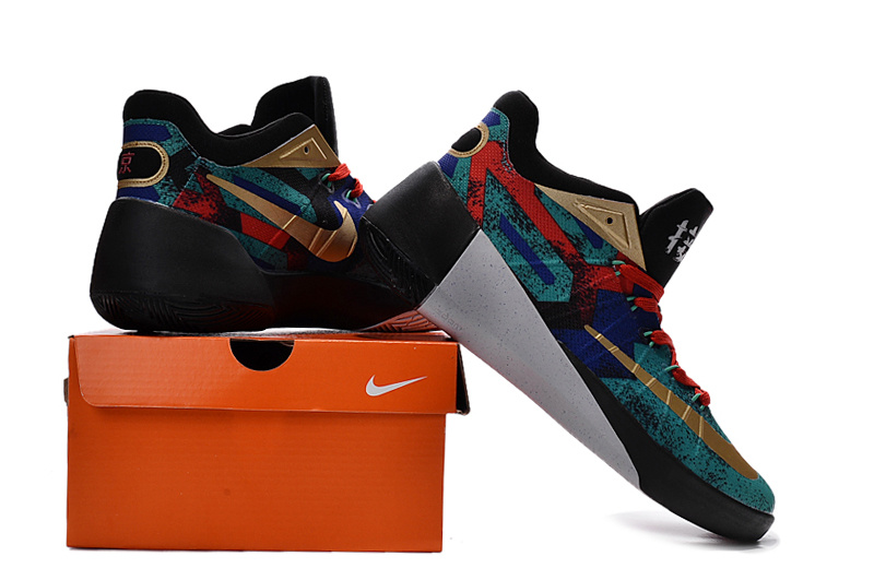 Nike Hyperdunk 2015 Low Blue Black Red Gold Shoes - Click Image to Close