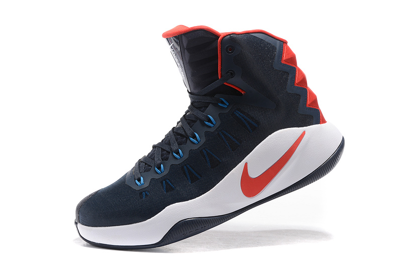 Nike Hyperdunk 2016 Olympick Deep Blue White Red Shoes - Click Image to Close
