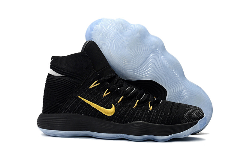 Nike Hyperdunk 2017 Flyknit Black Gold Shoes - Click Image to Close