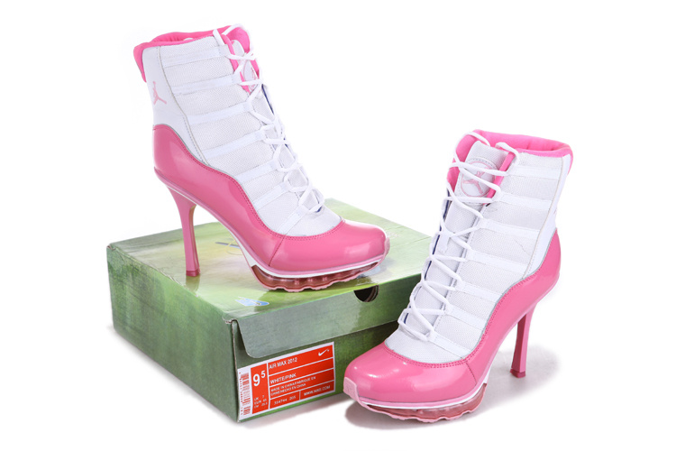 Nike Jordan 11 High Heels White Pink