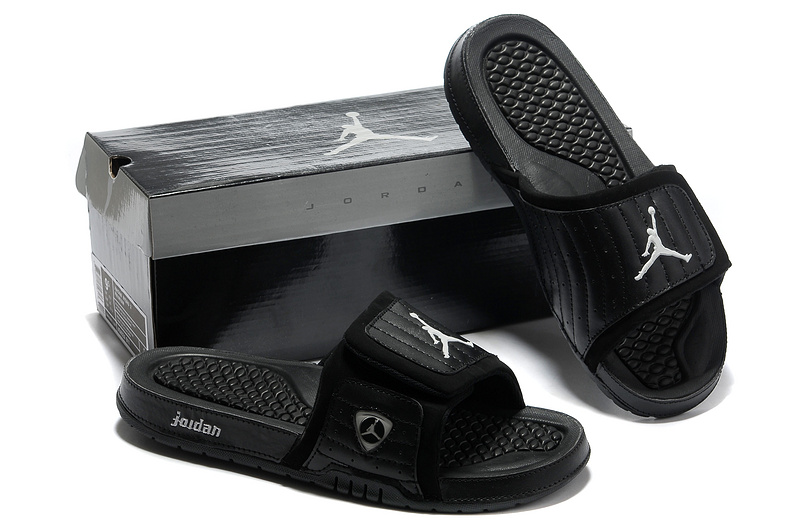 Nike Jordan 14 Massage Hydro Sandal All Black - Click Image to Close