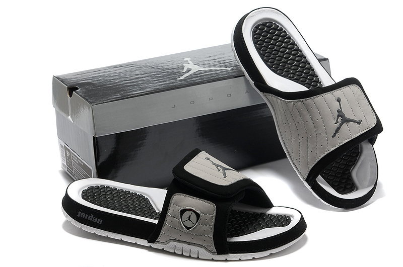 Nike Jordan 14 Massage Hydro Sandal Grey Black - Click Image to Close