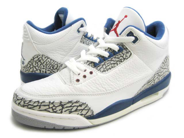 Nike Jordan 3 Retro White Cement Grey True Blue Shoes - Click Image to Close