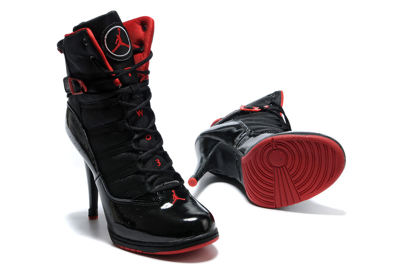 Nike Jordan High Heels Black Red