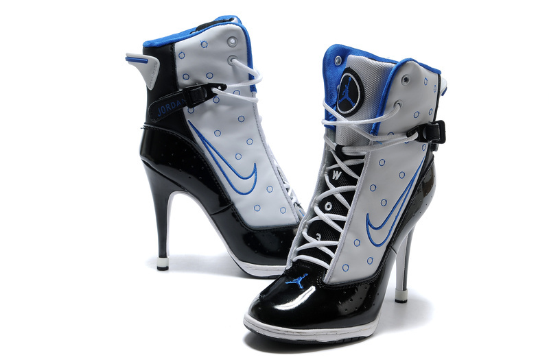 Nike Jordan High Heels White Black Blue