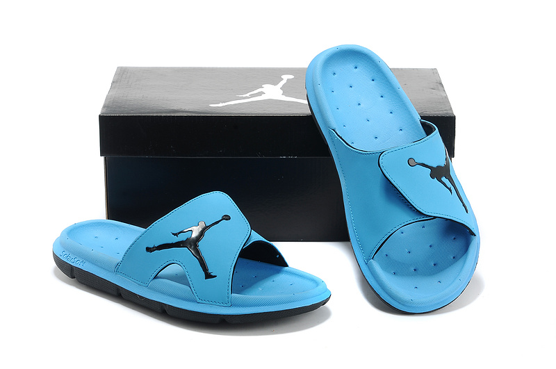 Nike Jordan Massage Hydro All Blue Black Logo Sandal - Click Image to Close