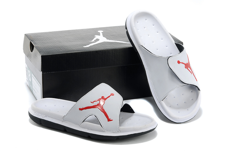 Nike Jordan Massage Hydro All Grey Red Logo Sandal - Click Image to Close