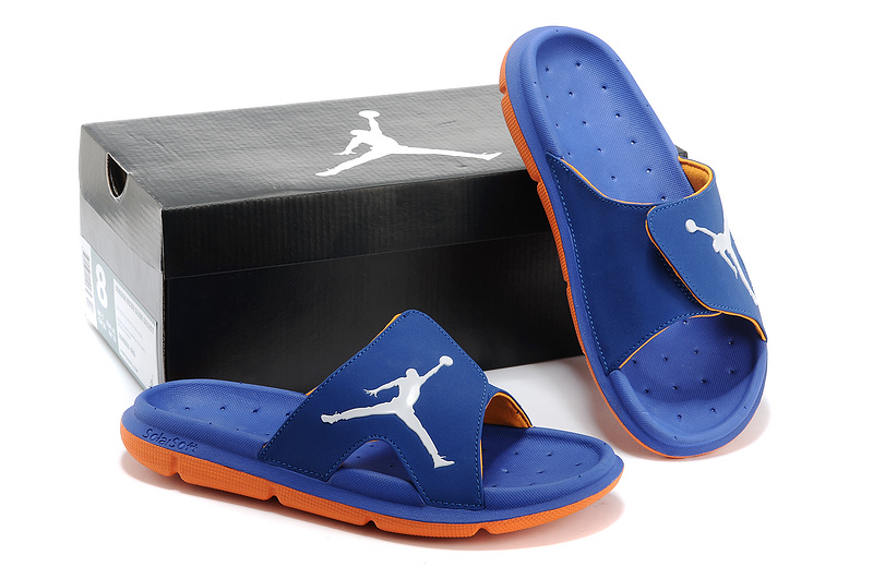 Nike Jordan Massage Hydro Blue Orange White Sandal - Click Image to Close