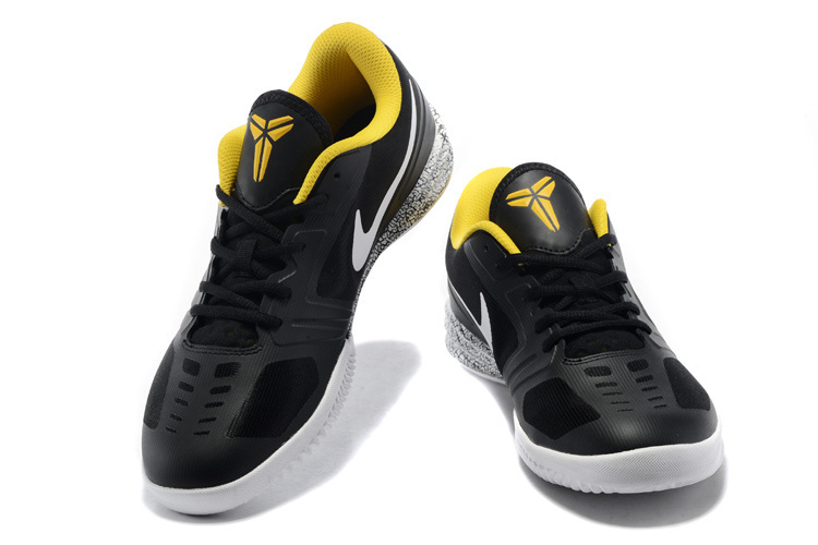 Nike KB Mentality Black Grey Yellow Basketball Shoes - Click Image to Close