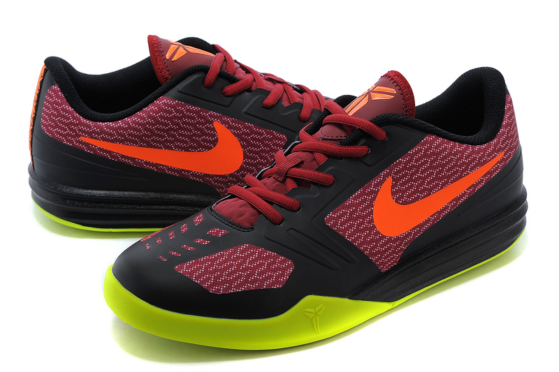 Nike KB Mentality Black Red Fluorscent Shoes - Click Image to Close