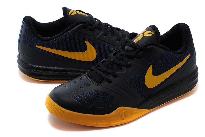 Nike KB Mentality Black Yellow Shoes - Click Image to Close