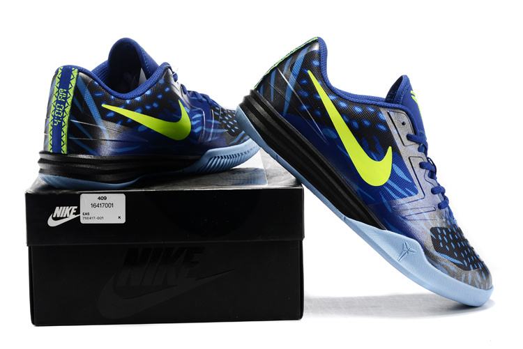 Nike KB Mentality Blue Black Fluorscent Basketball Shoes - Click Image to Close