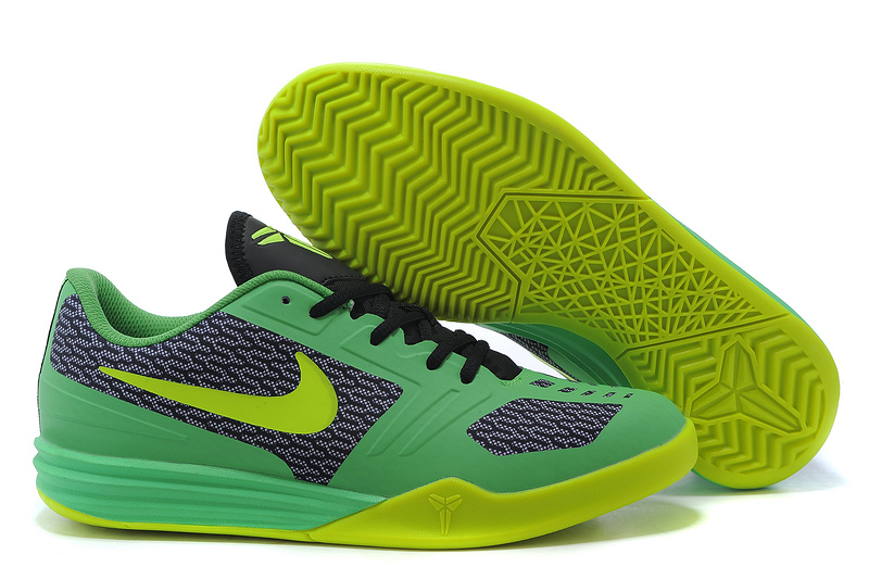 Nike KB Mentality Green Black Fluorscent Shoes - Click Image to Close