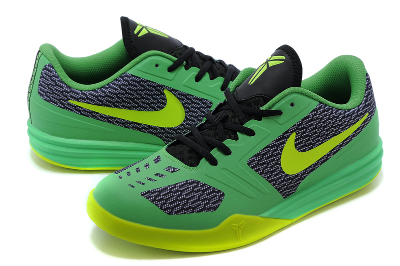 Nike KB Mentality Green Black Fluorscent Shoes - Click Image to Close