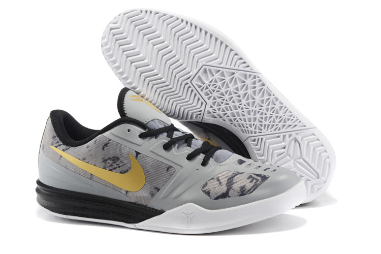 Nike KB Mentality Grey Black Gold Basketball Shoes