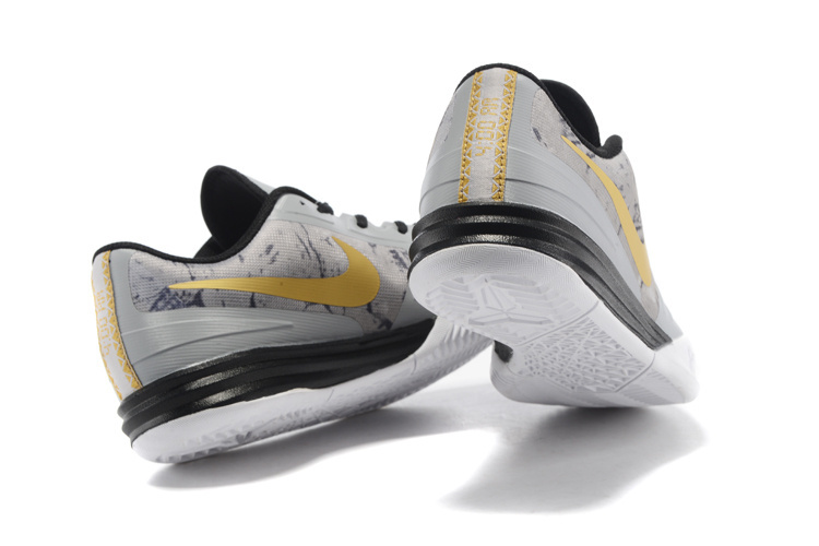 Nike KB Mentality Grey Black Gold Basketball Shoes - Click Image to Close