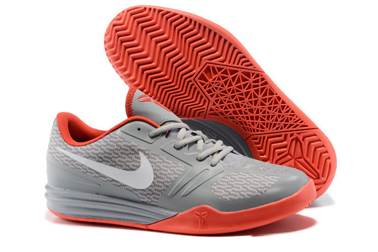 Nike KB Mentality Grey Orange Basketball Shoes - Click Image to Close