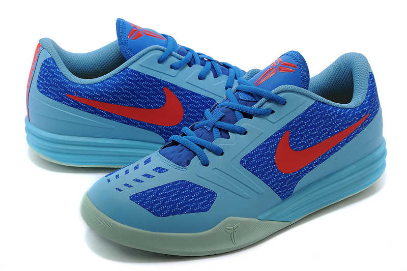 Nike KB Mentality Light Blue Blue Red Shoes - Click Image to Close