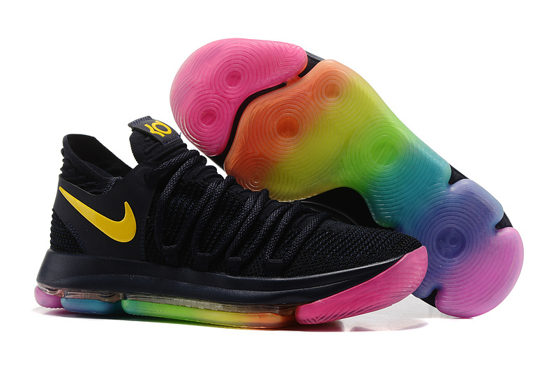 Nike KD 10 Black Yellow Pink Shoes - Click Image to Close