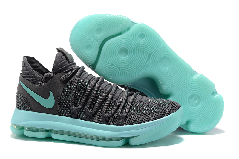 Nike KD 10 Grey Gint Green Shoes - Click Image to Close