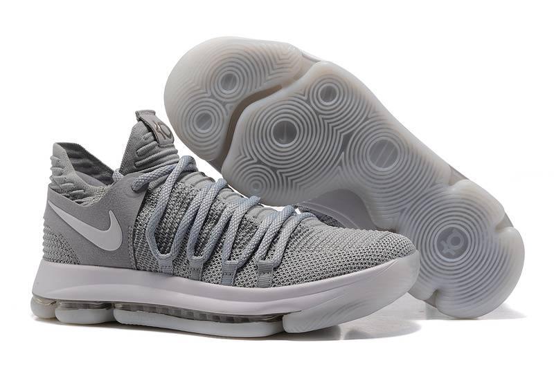 Nike KD 10 Light Grey Shoes - Click Image to Close