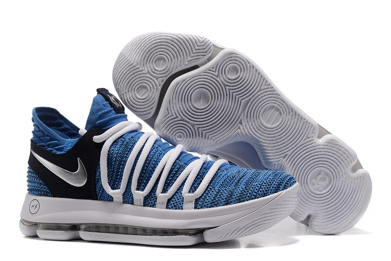 Nike KD 10 White Blue Black Shoes - Click Image to Close