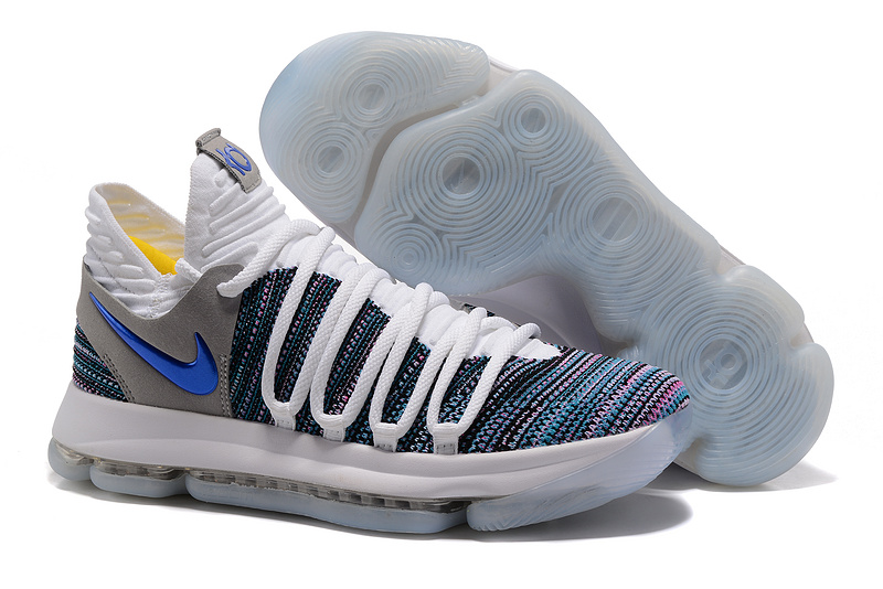 Nike KD 10 White Blue Shoes - Click Image to Close