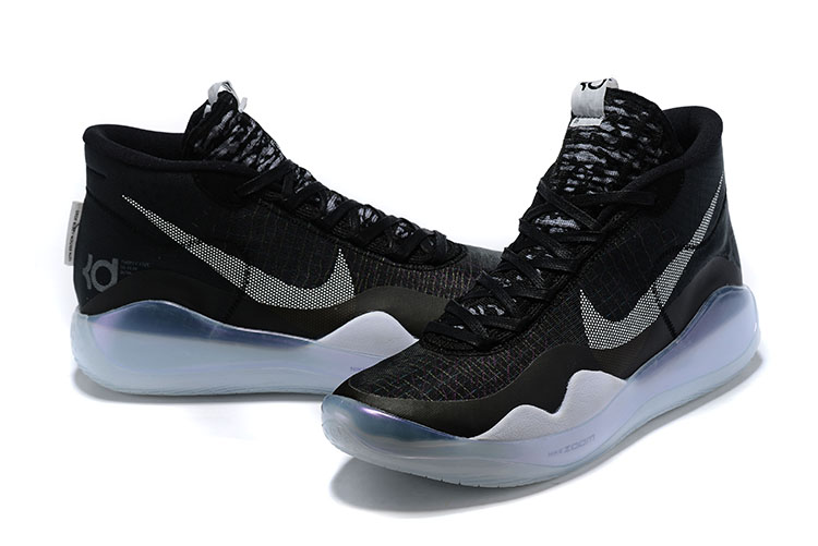 2019 Nike KD 12 Black White - Click Image to Close