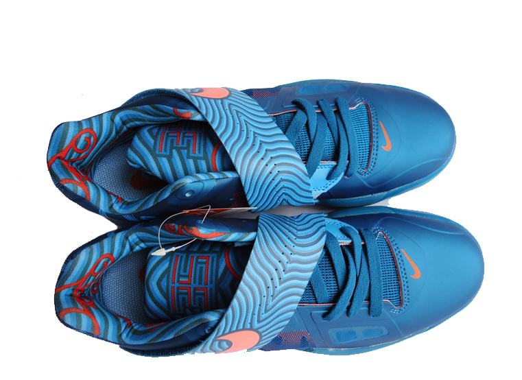 Nike Kevin Durant 4 All Blue Red Logo Shoes